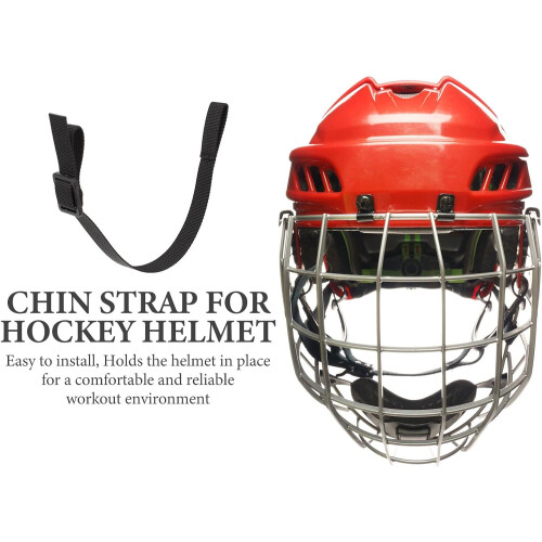 Adjustable Black Polyester Helmet Chin Strap for Hockey Helmets with Breathability 2