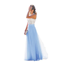 (S, BLue) Pink Lace Evening Party Beach Dress, S-XXL Sizes, Soft Lining, Elegant Design