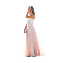 (L, Pink) Pink Lace Evening Party Beach Dress, S-XXL Sizes, Soft Lining, Elegant Design