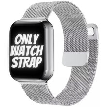 URREM TIL APPLE WATCH 1/2/3/4/5/6/7/8/9/SE 38/40/41mm SØLVSTÅL