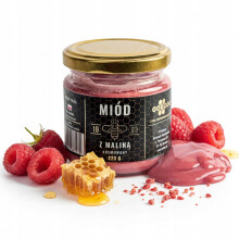 Cremet honning med hindbær 220g polsk premium