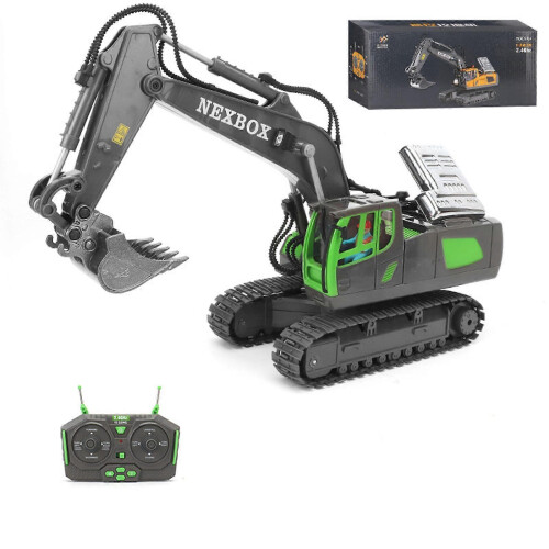 (green) 2.4G 9/11CH RC Excavator Bulldozer Construction Toys Remote Control Crawler