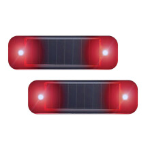 (Red light-2PCS) LED Solar Powered Car Dummy Alarm Stimulated Anti-Theft Flashing Warning Light