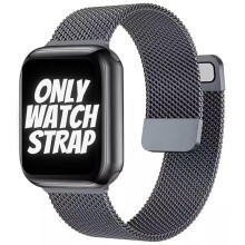 URREM TIL APPLE WATCH 1/2/3/4/5/6/7/8/9/10/SE 42/44/45 SORT STÅL