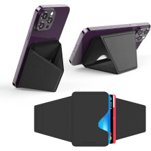 2-i-1 MAGSAFE IPHONE MOBILHOLDER STATIV SORT TEGNEBOG KORTETUI