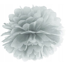 Papirpompon, sølv, 25 cm, 1 stk.