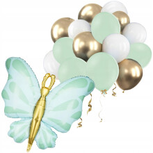 Sommerfugleballonsæt Grøn Fødselsdag Første Kommunion Dåb Babyshower