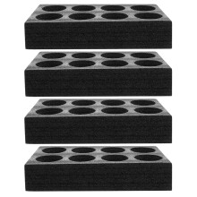 4St Beverage Carrier Tray 8 Holes Zwart Praktisch Voor Bezorgen