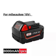 (8.0Ah 1pcs) Upgraded 12.0ah For Milwaukee M18 Power Tool Battery, Charger, Br, Xc, 18v, M18b5, 48-11-1860, 48-11-1850, 48-11-1815 2604-20-fj