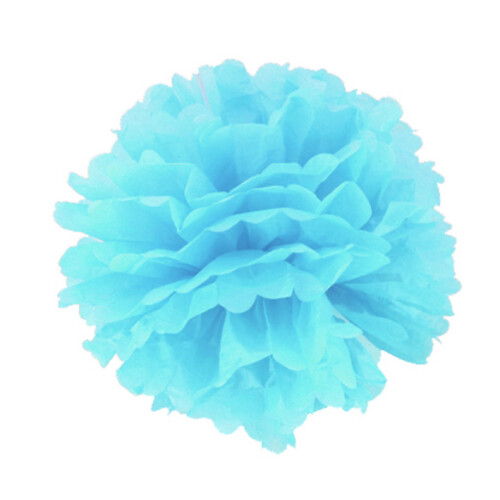 Papirpompom blomsterkugle, blå 50 cm 1 stk.