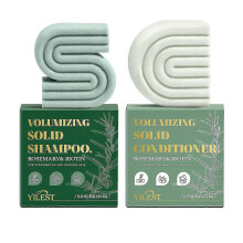 (2pcs) Rosemary Biotin Shampoo And Conditioner Bar Set For Thinning Hair - Hair Thickening Volume Solid Shampoo Bar Conditioner Bar For Men And Women