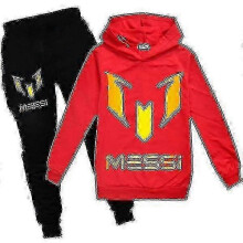 (3-4 years old-110cm, EDIT) Children's Messi Casual Hoodie Pants Suit Boys And Girls Hoodie Pants Sportswear Suit