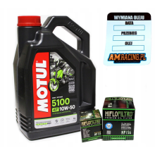 Olie MOTUL 5100 10W50 4L + Filter Hiflo HF155 HF157 Ktm Exc Sx RFS Xc Quad