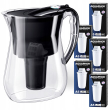 Aquaphor LYON sort 3,8L vandfilterkande, 5 A5 kulpatroner