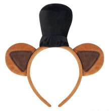 (Super soft black hat) Furry Bear Ear Hairhoop For Female Face Washing Makeup Plush Hairband Cosplay Costume Accessory Halloween Party Headwear