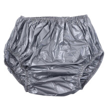 (XL, Gray) Water Resistant Adult Incontinence Plastic Pants Reusable Diaper Cover Underwear Underpants for Secure Leak Protective  White XL