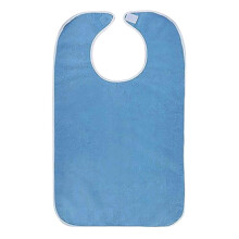 (Blue) Adult Bib Food Bib Reusable Older Bibs Food Bibs Seniors Bib Eating Apron for Disabled People Seniors Older Women Men White
