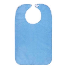(Sky Blue) Adult Bib Food Bib Reusable Older Bibs Food Bibs Seniors Bib Eating Apron for Disabled People Seniors Older Women Men White