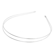 (double row silver) Metal 2/3 Layer Headbands Row Wire Headband for Womens Wedding Hair Band Elastic Metal Hairband for Girls