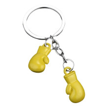 (Yellow) Unique Boxing Gloves Keychain Simulation Fitness Equipment Pendant Handmade Keyring for Men Women Car Keys Decoration  Yellow