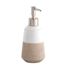 Saippua-annostelija 465 ml AWD INTERIOR Isana 1438 valkoinen beige kivitavaraa