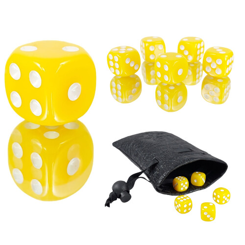D6 1,6 cm RPG Gule Sekssidede Terninger