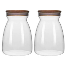 2St Praktische Keuken Glazen Pot Met
