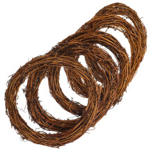 5St Handgeweven Rattan Kransring Voor Feestelijke DIY Projects