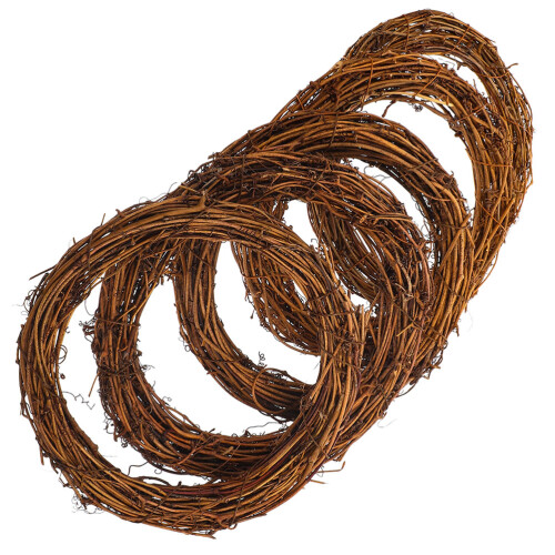 5St Handgeweven Rattan Kransring Voor Feestelijke DIY Projects