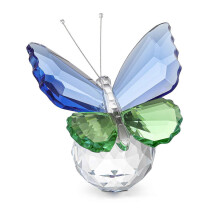 (blue green) Crystal Butterfly Shaped Ornament Glass Butterflies Theme Figurine Colorful Desktops Decorations Creative Gift for Girl