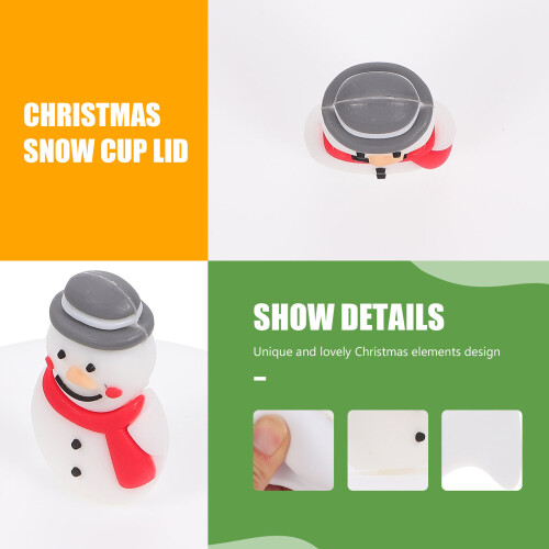 2St Decoratieve Silicium Bekerhoezen Met Sneeuwpop Wit 2