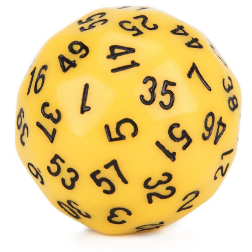 RPG terninger 60-sidet gul