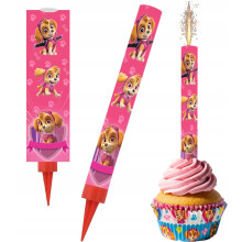 FONTÆNE Kageflare til kage PAW PATROL Skye Eventyr Hvalpe Fødselsdag 18cm