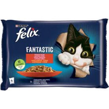 FELIX KATTEFODER OKSEKØD KYLLING 4*85G