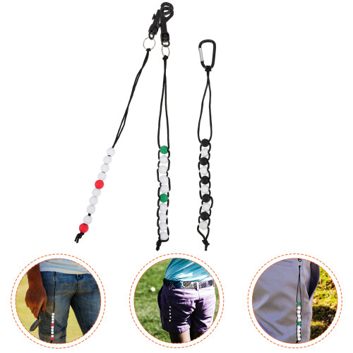 3St Golf Scoring Accessoire Met Meerkleurige Beads