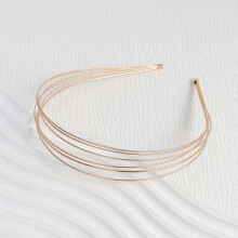 (three rows of gold) Metal 2/3 Layer Headbands Row Wire Headband for Womens Wedding Hair Band Elastic Metal Hairband for Girls