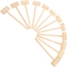 24pcs Mini Mallets de madeira para martelos de artesanato de madeira sólida com Finis liso