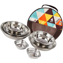 Juego de vajilla portátil para camping al aire libre de 22 piezas con platos y cuencos para picnic.