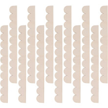 24 piezas de moldura decorativa de madera sin acabado con borde festoneado de 40 cm x 4 cm x 2,5 mm
