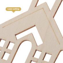 24 pezzi di piccole casette di legno non rifinite per lavori creativi fai da te, fette di legno naturale ritagliate