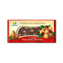 LEWIATAN MÆLKECHOKOLADE MED HELE HASSELNØDDER 100G