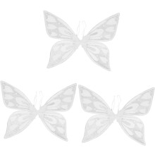 Lot de 3 ailes de fée décoratives pour cosplay, ailes de papillon pour femmes et enfants, accessoires de fête et de photos