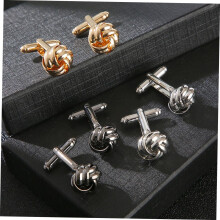 Metal Knot Cufflinks for Men 3 Pairs Vintage Suit Cuff Links Business Shirt Accessories Classic Twisted Design for Formal Wear