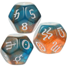 3 kpl 12-sivuinen astrologinen noppasetti, 20 mm:n akryyliset monisivuiset numeronopat tarot-pakkaukseen