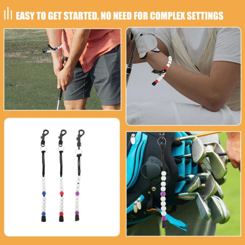 3pcs Golf Bead Score Counter Wristlet Golf Stroke Counter Beads Counting Tool 2
