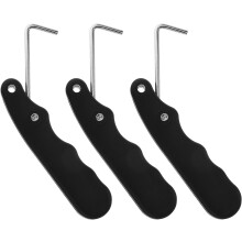 3-teiliges Set faltbarer Schnürsenkelzieher aus Edelstahl für Eishockeyschuhe mit rutschfestem Griff
