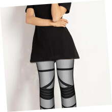 3 Paar Damen-Overknee-Socken, Oberschenkelhohe Strümpfe, transparent, langer Schlauchstrümpfe im Bandagenstil, in Schwarz, Weiß und Grau