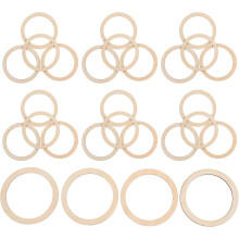 30 unidades de aros circulares planos de madera de 7,5 cm para manualidades, adornos de madera para decoraciones hechas a mano.