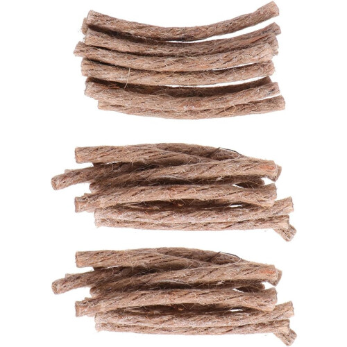 Portable Fire Starter Rope 30pcs with Beeswax Hemp String, Camping Fire Rope Set