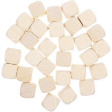 30 dados de madera grandes de 25 mm, bloques de madera sin acabado para manualidades, pintura y suministros para manualidades.